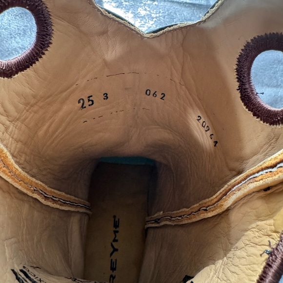 REYME  Leather Cowboy Boots – Floral Tooled Brown Size 25 US / Women’s 8) - Picture 8 of 9